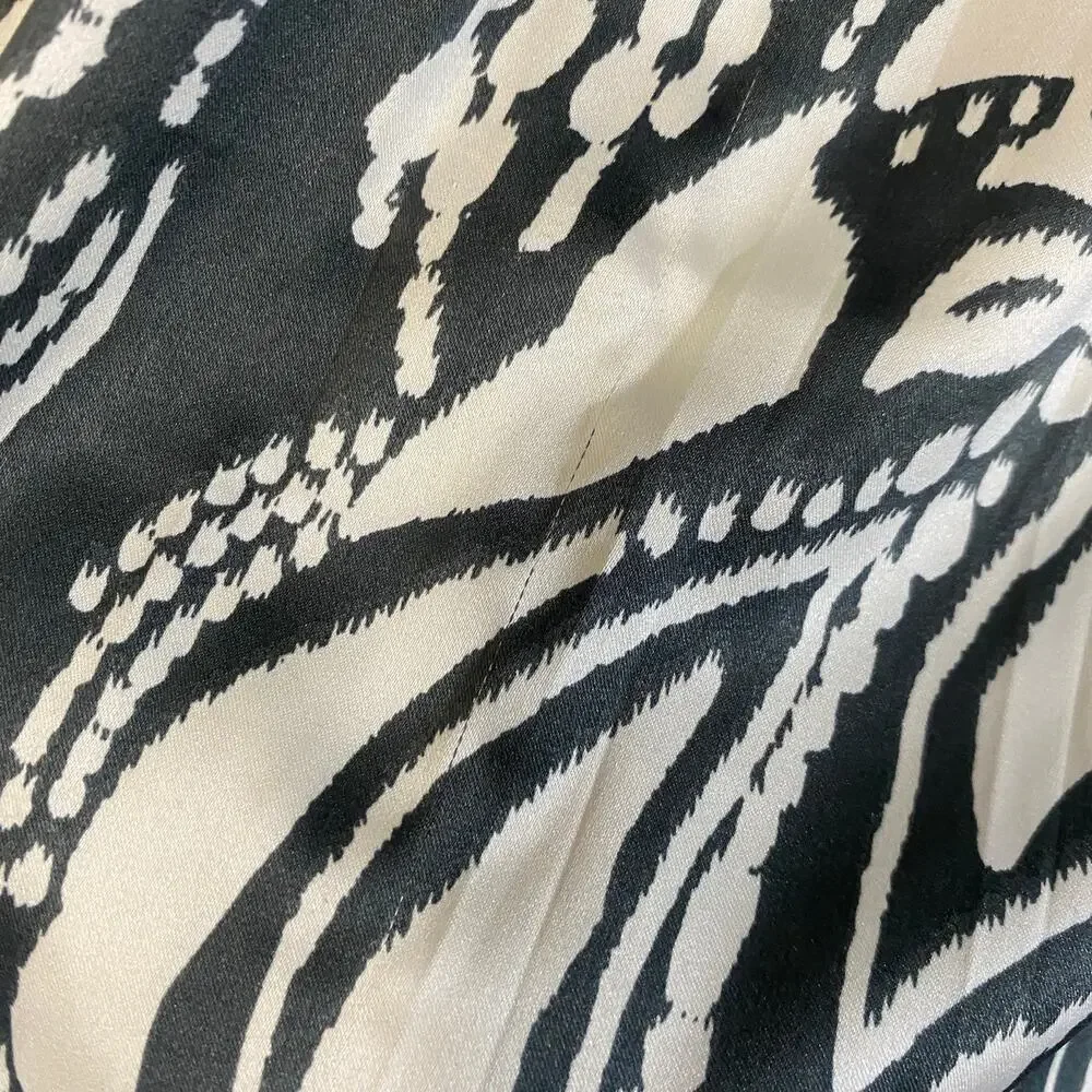 Mackie & Co by Bob Mackie Art To Wear Lined Cream Satin A-Line Skirt Abstract 12